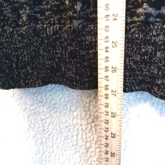 Button Cardigan Sweater Womens XL Black & Gray 100% Thick Cotton - Picture 7 of 8